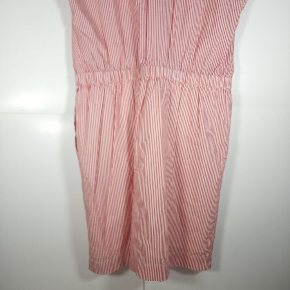 Comptoir Des Cotonniers Women's SzM Red Striped Short Sleeve V Neck Dress Nwt - Picture 9 of 11